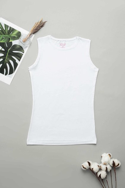Elite Elastane Sleeveless Crew Neck Women's White Bodysuit