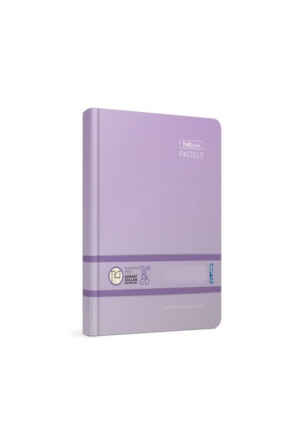 دفتر ملاحظات The Book باستيل 14x20 120 ورقة 4 أقسام بغطاء صلب (3058) أرجواني مخطط