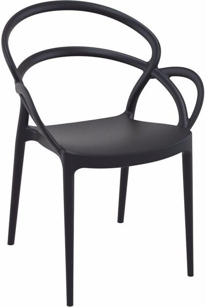 Siyah Mıla Plastik Contract Koltuk Mutfak Balkon Salon Bahçe Cafe Sandalye