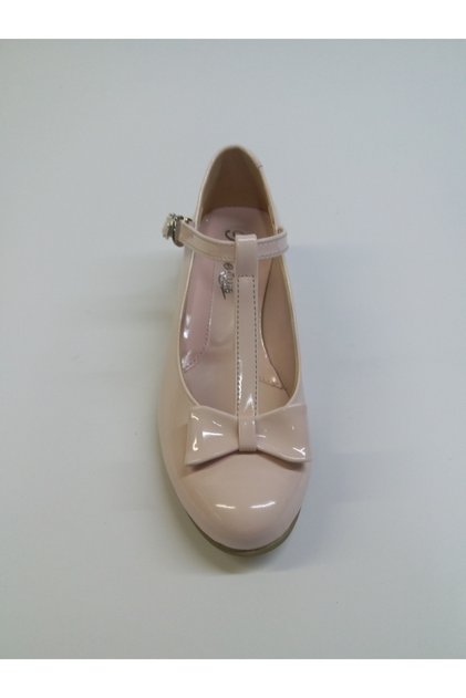 Powder Pink Patent Leather Evening Dress Heeled Children's Shoes