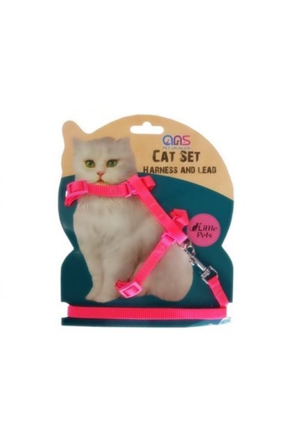 Kedi Göğüs Bel Tasması Dokuma Pembe.