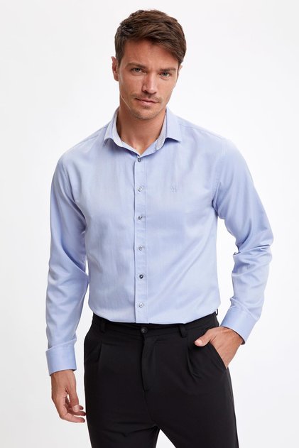 Long Sleeve Italian Collar Shirt