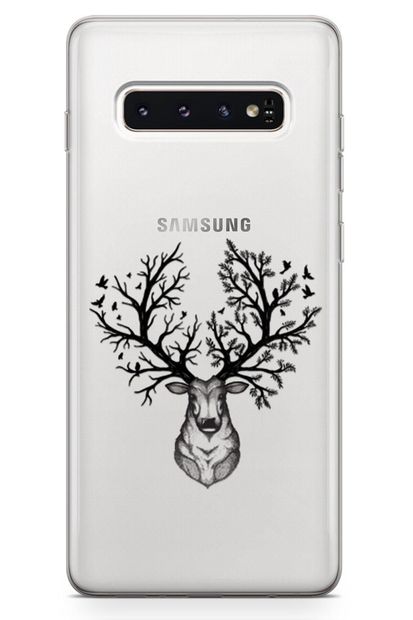 Zipax Samsung Galaxy A21s Kılıf Geyik Ve Orman Desenli Baskılı Silikon Kılıf - 5