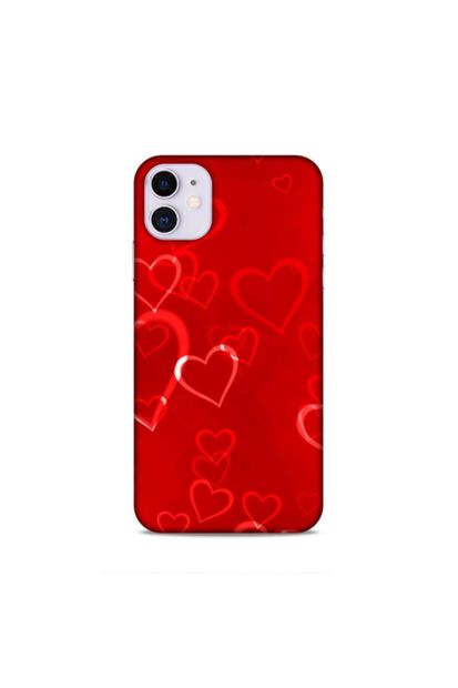 Pickcase Apple Iphone 11 Kılıf Desenli Arka Kapak Kırmızı Kalpler - 1