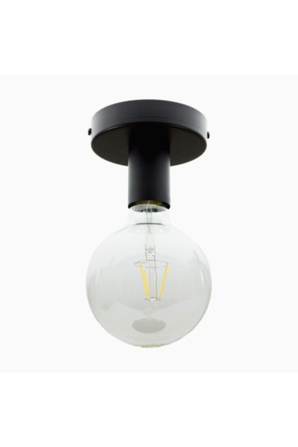 Modern Siyah 1xe27 Duylu Metal Tavan Armatür