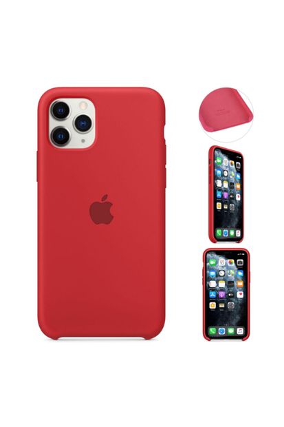 MobileGaraj Iphone 11 Pro Max Için Lansman Silikon Kılıf - Kırmızı - 1