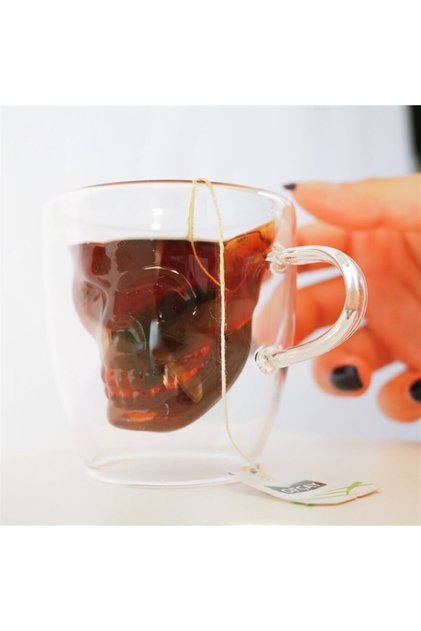 Çift Camlı Kuru Kafa Kulplu Çay Bardağı 100ml