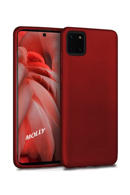 Galaxy Note 10 Lite (A81) Uyumlu Bordo Mat Silikon Kılıf