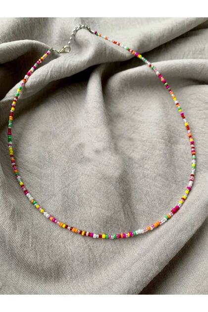 Rainbow Colorful Bead Necklace
