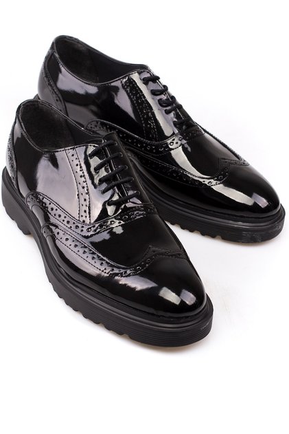 High Sole, Patent Leather Black, Eva Sole, Lightweight, Men's Shoes
