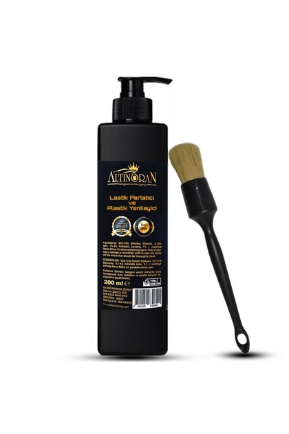 Altın Oran Lastik Parlatıcı Ve Pilastik Yenileyici Koruyucu Jel 200 ml Orta Boy Detay Fırçası