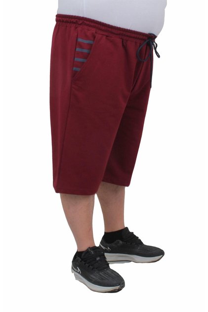 Men's Combed Cotton Shorts Plus Size - Line 24626 Claret Red
