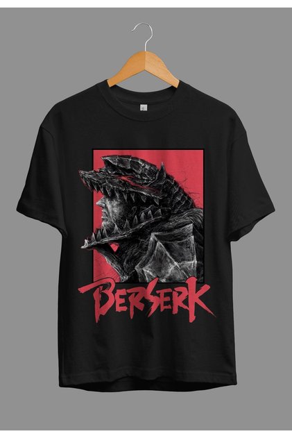 Loose Fit Unisex Berserk Anime Guts Character Design Printed T-Shirt