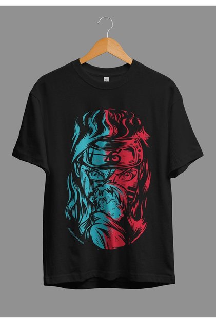 Loose Fit Unisex Naruto Anime Character Design Printed T-Shirt