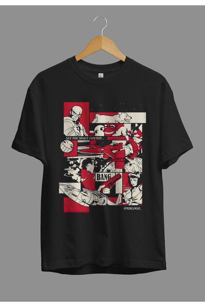 Loose Fit Unisex Cowboy Bebop Characters Anime Printed Design T-Shirt