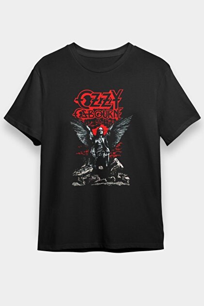 Ozzy Osbourne グラフィックTシャツ 黒 ZOKAWEAR Unisex Bol Kalıp Ozzy Osbourne Siyah Tişört T-shirt