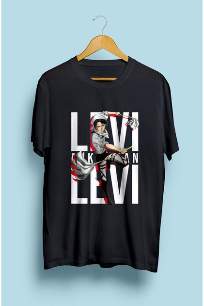 Loose Fit Unisex Attack On Titan Levi Ackerman Anime Character Printed T-Shirt