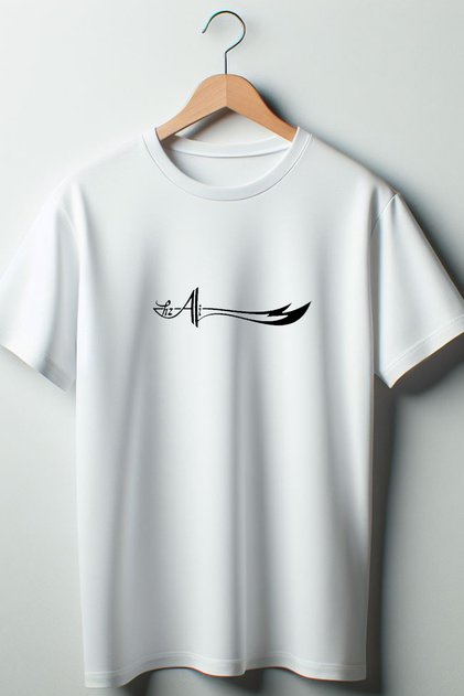 Hz. Tricou negru oversize cu decolteu triplu cu imprimeu Ali & Zulfiqar