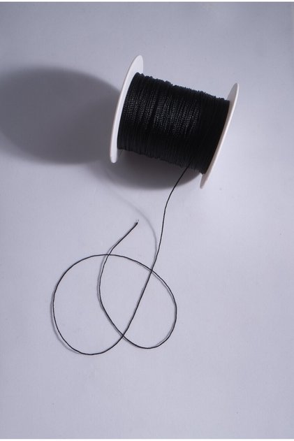 0.6 mm 100 Meters Polyester Rosary Cord Black Color Polyester Cord