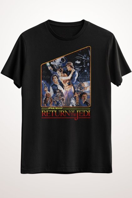 Unisex Loose Fit Black T-Shirt Star Wars Episode VI