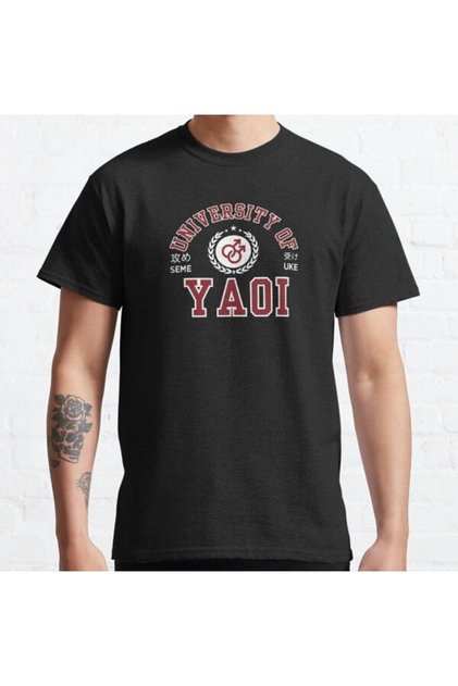 Loose Fit Unisex University Of Yaoi For Yaoi Manga Manhwa Lovers Design Printed T-shirt