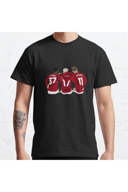Loose Fit Unisex Kobbie Mainoo Alejandro Garnacho Rasmus Hojlund United Design Printed T-shirt