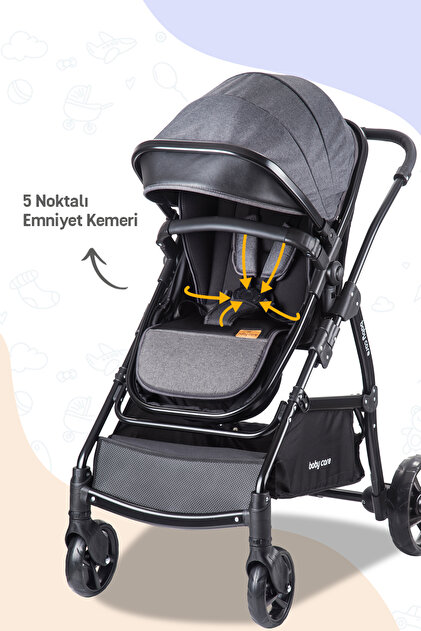 Baby Care BC-315 Safari Pro Travel Bebek Arabası & Puset Siyah