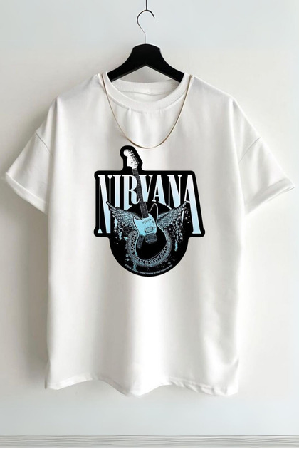 Unisex Nirvana Printed Oversize T-Shirt 100% Cotton