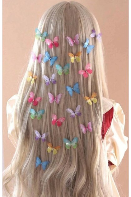 4 Pieces Colorful Butterfly Realistic Fabric Buckle