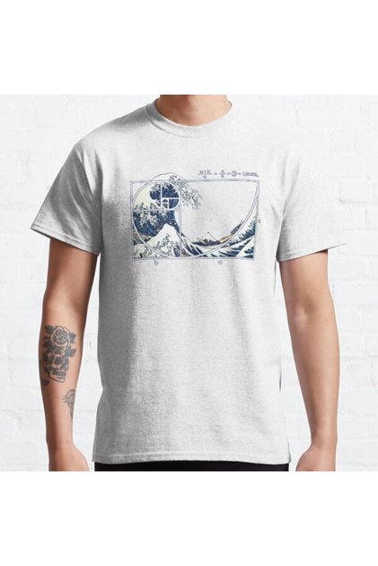 Loose Fit Unisex The Great Fibonacci Wave Design Printed T-shirt