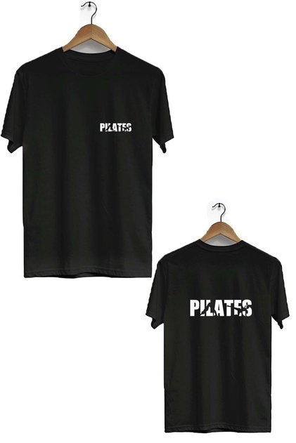 Unisex Loose Fit Pilates Front Back Printed Short Sleeve Crew Neck T-Shirt 2023