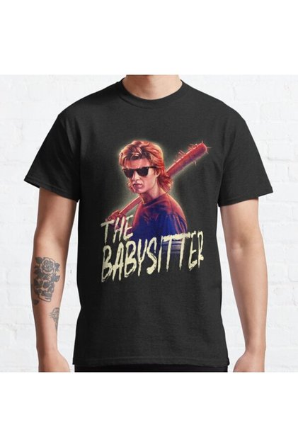 Loose Fit Unisex Stranger Things Steve The Babysitter Portrait Design Printed T-shirt