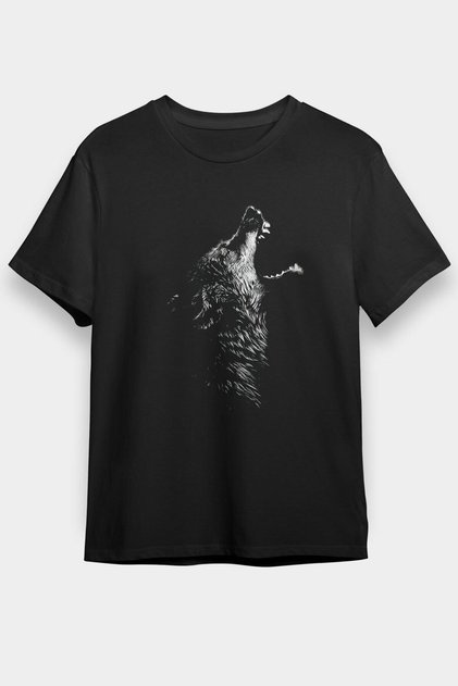Unisex Loose Fit Wolf Black T-Shirt T-shirt - T-Shirt Factory