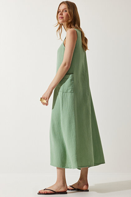 green muslin dress Muslin Eclissa Couture Dress 42 main image 1