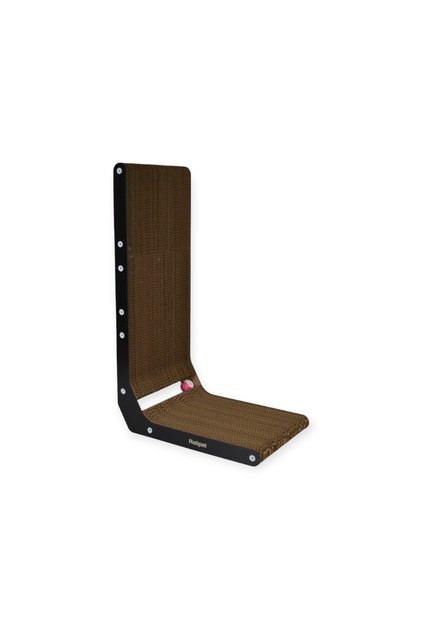 Cardboard Cat Scratching Post L-Shaped with Bulk Catnip Black 28X42X68 cm