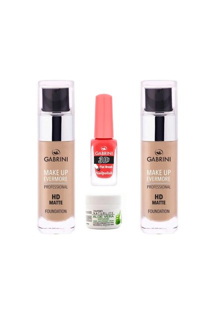 Mat Fondöten Professional Hd Matte Foundation 1 No 2 adet + gabrini oje + el kremi hediye