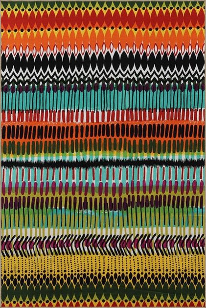 Mixed Color Line Patterned Woven Base Carpet 3791