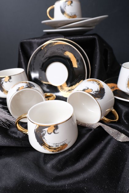 ※こぅ様※◆カーテンセット◆W89cm×H198cm◆D-2508KA8◆ Koch Collection M7081 - 6 GOYA 6 KİŞİLİK DEKORLU FİNCAN TAKIMI