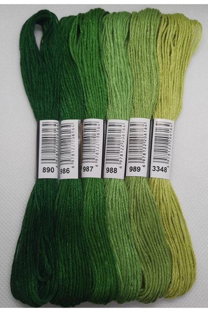 6 Adet Muline Çapraz 8 M 6 Kat Farklı Renk Kanaviçe Nakış Rokoko Ipi 890 3348