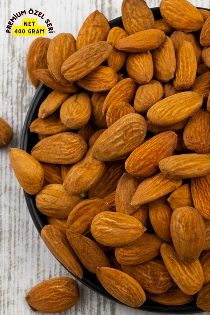 PremiumGurme Serisi Duble Iri Boy Çiğ Datça Bademi Yaş Badem Yerli Sağlıklı Çerez Badem(Net 400 gr)