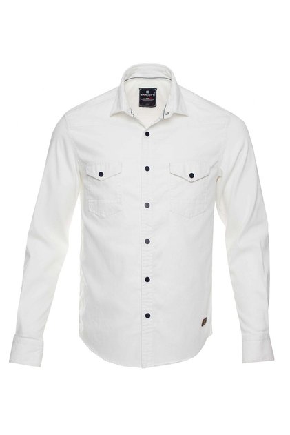 Men's Large Size 118-191 Long Sleeve Jeans Shirt Suitable for Weight Interval White