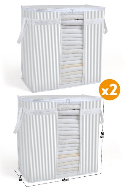 2 Pieces - Storage Bag with Window 50 x 45 x 30 cm