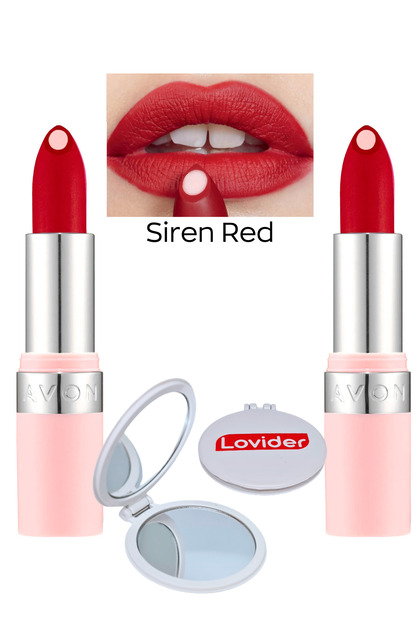 Hydramatic Mat Ruj Siren Red 2'li + Lovider Cep Aynası Hediye