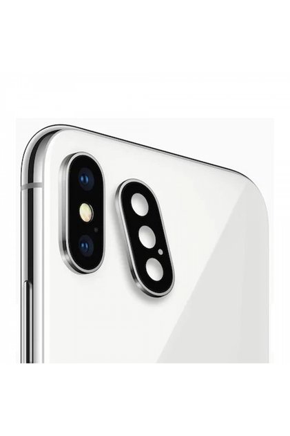 Teknonet Apple iPhone XS Uyumlu Çerçeveli Kamera Camı - Gri