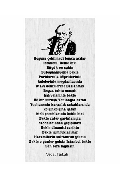 Hold on Us Istanbul Poem Farewell Turkish Home Decoration Painting Mini Retro Wooden Poster