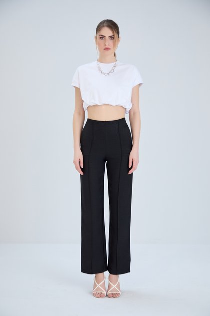 Front Stitched Linen Blended Trousers
