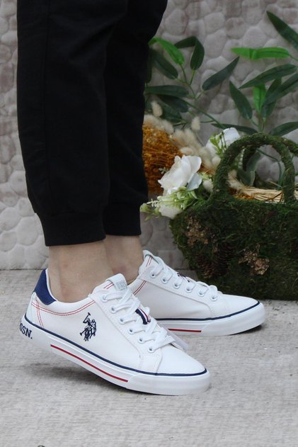 U.S. Polo Assn. Rachel White Linen Original Product Sneaker Women's Shoes