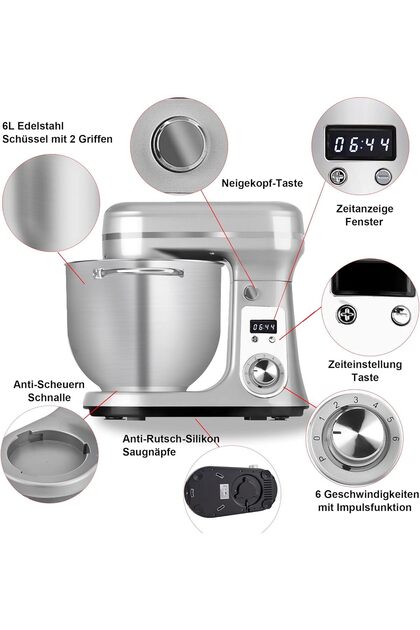 BioloMix Pratik ve Çok Yönlü Mutfak Robotu 6 Kademeli Blender ve