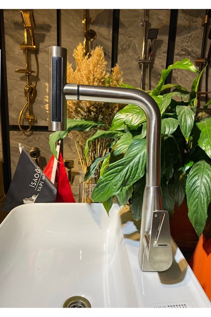 Matte Chrome Kitchen Faucet Spiral Sink Tap Waterfall Flow 4 Function Fixture