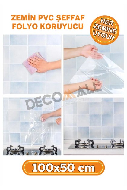 Transparent (50x100cm) Kitchen Countertop Protection Foil Table Protection Foil Cabinet Protection